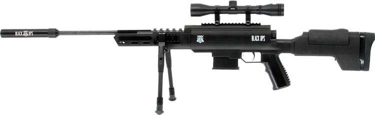 Гвинтівка пневматична NoricaBlack OPS Sniper + приціл 4x32 + сошки, 4,5 мм, 305 м/c, приклад - пластик, фото 1