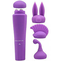 Вібромасажер із 4 насадками Quadruple Sweet, Purple