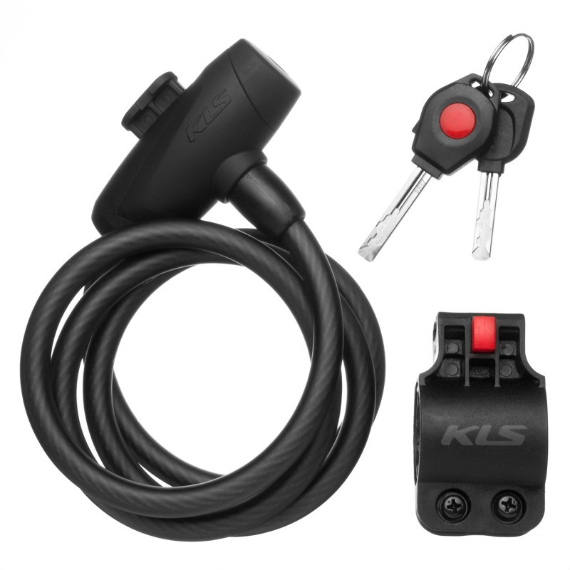 Велозамок KLS Сoil 10x1800 мм Black