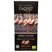 Шоколад Молочный Cachet Bio (Кашет Био) 40 % какао с карамелью и солью 100 г Бельгия