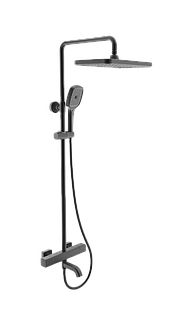 Душова система з термостатом GAPPO G24791-6, 3-функціональна лійка, чорний