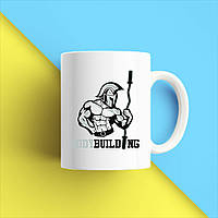 Білий кухоль (чашка) з принтом "Bodybulding" Push IT