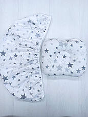 Набір в коляску 2 предмети подушка і простирадло на резинці комплект постільної білизни в дитячий візок, фото 2