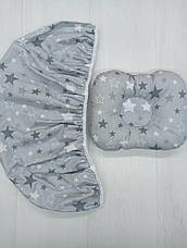 Набір в коляску 2 предмети подушка і простирадло на резинці комплект постільної білизни в дитячий візок, фото 2