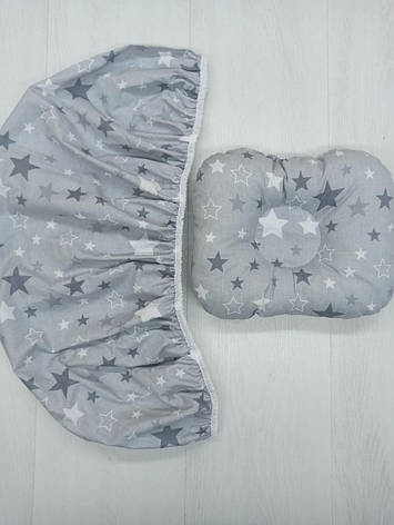 Набір в коляску 2 предмети подушка і простирадло на резинці комплект постільної білизни в дитячий візок, фото 1