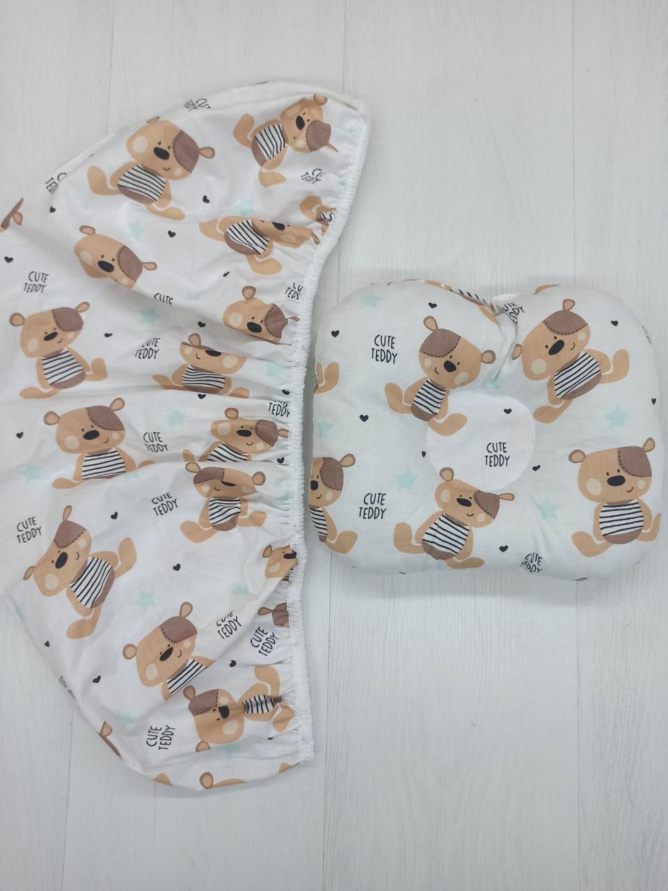 Набір в коляску 2 предмети подушка і  простирадло на резинці комплект постільної білизни в дитячий візок