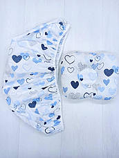 Набір в коляску 2 предмети подушка і простирадло на резинці комплект постільної білизни в дитячий візок, фото 2