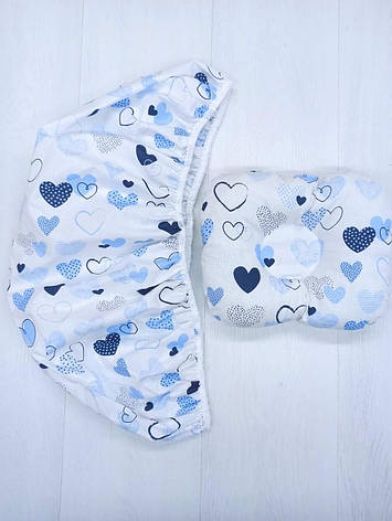 Набір в коляску 2 предмети подушка і простирадло на резинці комплект постільної білизни в дитячий візок, фото 1