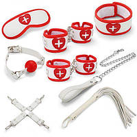 Набір для БДСМ ігор BDSM-NEW PVC Nurse Bondage Set, White