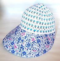 Шляпка-козырек женская Fashion (58-59 см) бело-синяя (ШЧ092)