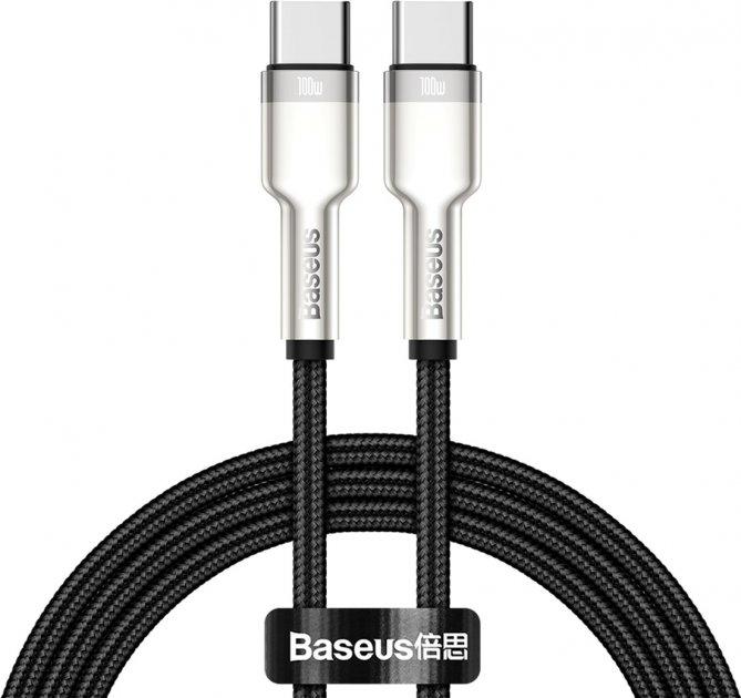 Кабель Baseus Cafule Series Metal Cable Type-C to Type-C 100W 1m CATJK-C01 Black