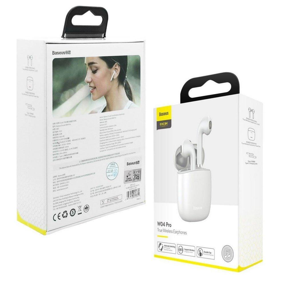 Безпровідні навушники Безпровідні TWS (Bluetooth) Baseus Encok W04 PRO White NGW04P-02
