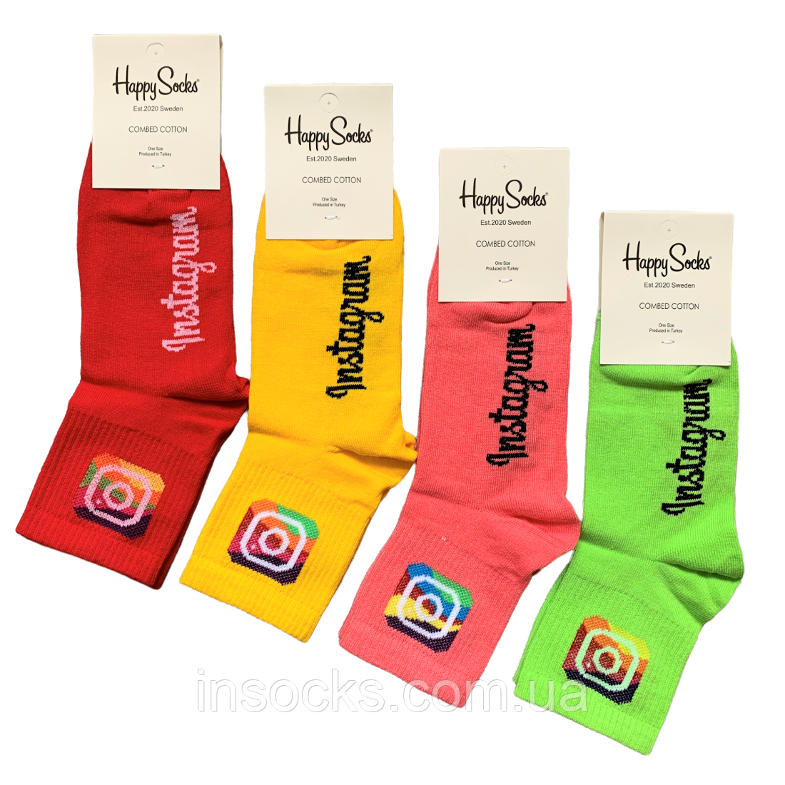 Шкарпетки жіночі "Happy Socks" Instagram. 36-40р. Середньої висоти, хб, демісезонні., фото 1