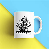 Білий кухоль (чашка) з принтом "Силач Crossfit" Push IT
