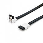 Кабель передачі даних SATA-DATA 3.0, з клямкою, кутовий, 50 см, чорний, фото 3