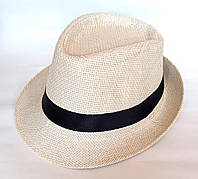 Шляпа челентанка Fashion с подкладкой (58 см) бежевая
