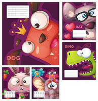 Зошит 12 лист, клітка, кол. обкладинка, ЦІНА ЗА УП. 25ШТ, Тетрада (200)