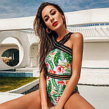 Жіночий суцільний купальник - танк Квіти р.L , 46/48, фото 3