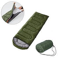 Теплый спальный мешок King Size (210х100см) Хаки спальник одеяло, спальный мешок одеяло туристический (TL)
