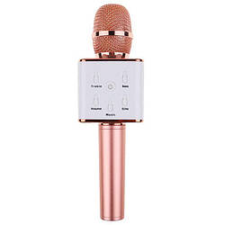 Бездротовий мікрофон караоке Q7 Pink|Gold