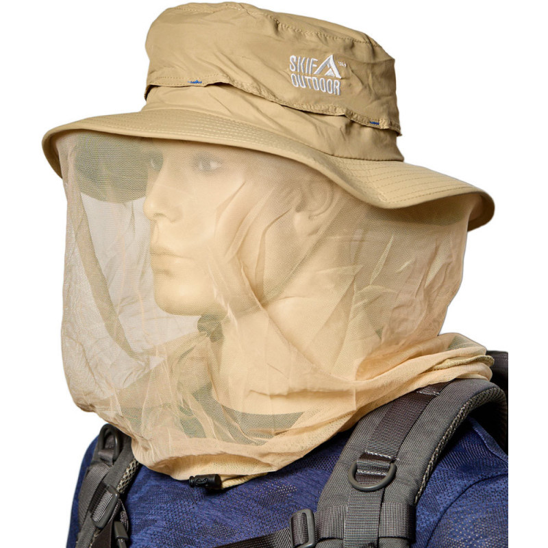 Шляпа накомарник з москитною сіткою Skif Outdoor Mosquito койот, армійська літня польова панама від комарів, легка та дихаюча, фото 1
