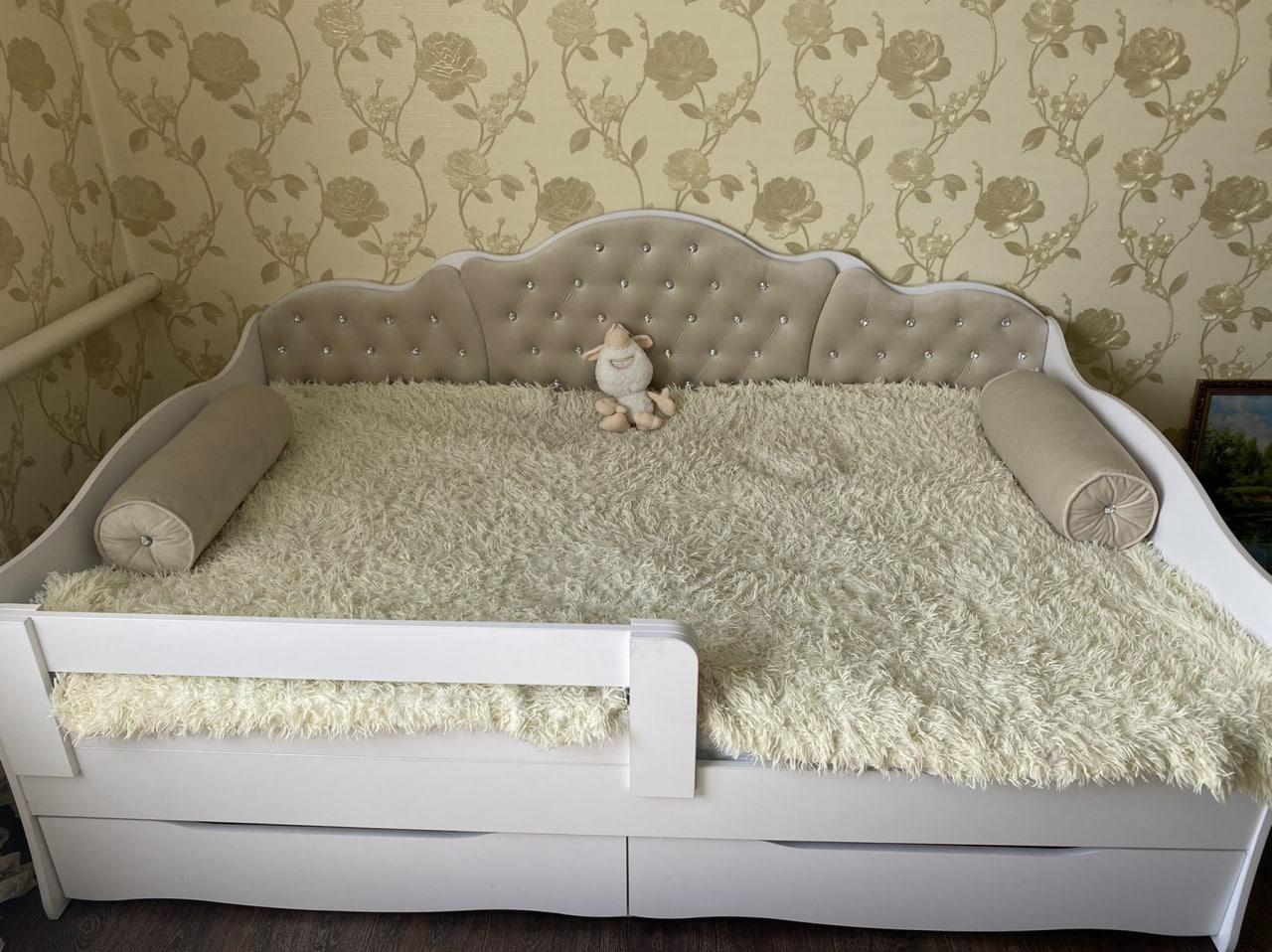 Кровать односпальная подростковая Л-6 без подушек диван кроватка детская для подростка для девочки с ящиками - фото 10 - id-p1379389912