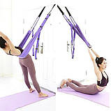 Гамак-гумка для аеройоги повітряної гімнастики Air Yoga rope полотно для прапор йоги розтяжка та тренування м'язів, фото 8