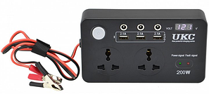 Перетворювач UKC AC/DC 200W 12V LCD/USB, фото 3
