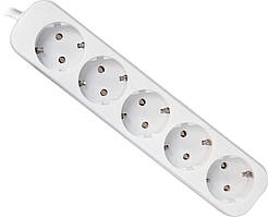 Мережевий фільтр 1,8м Defender E518, 5 розеток, з заземленням (99229)