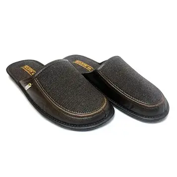 Чоловічі домашні тапочки Белста темно-коричневі закриті
