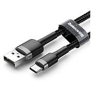 Кабель нейлоновий Type-C на USB Baseus Cafule 2A (чорний) 3м, фото 3