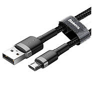 Кабель MicroUSB на USB Baseus 1.5А Cafule 2м (чорний), фото 3