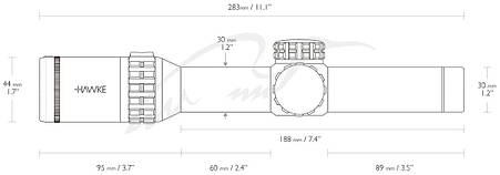 Приціл оптичний Hawke Frontier 1-6x24 cітка L4a Dot з підсвічуванням, фото 2