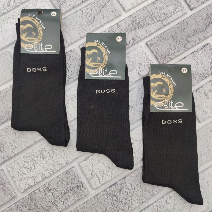 Шкарпетки чоловічі високі весна/осінь чорні р.27 ELITE BOSS 30034231