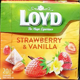 Чай фруктовий у пірамідках LOYD STRAWBERRY & VANILLA 20 пак., фото 1