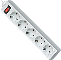 Мережевий фільтр 5,0м Defender ES, 5 розеток, білий (99483)