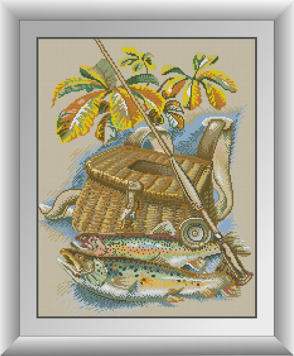 Картина мозаїка Dream Art Улов (квадратні камені, повна зашивання) (DA-30493) 43 х 55 см (Без підрамника), фото 1