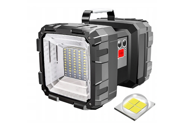Ліхтар прожектор акумуляторний потужний IN W844 1200 lm LED USB, фото 1