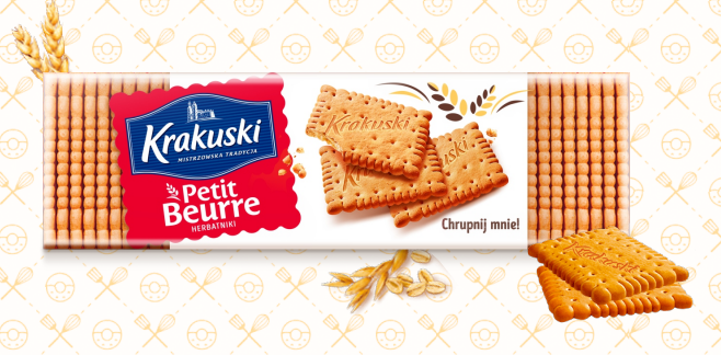 Печиво хрустке Petit Beurr зі смаком дитинства 220г ТМ Krakuski Польша
