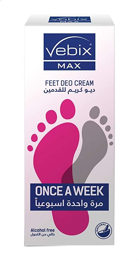 Дезодорант Vebix Max Feet Doodorant Cream ДЛЯ НОГ 15 грамів део крем ДЛЯ НОГ 7 днів). Єгипетськість вебікс