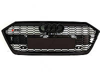 Решетка радиатора в стиле RS на Audi A7 C8 ( 4K ) 2017-2021 года ( Черная под камеру )