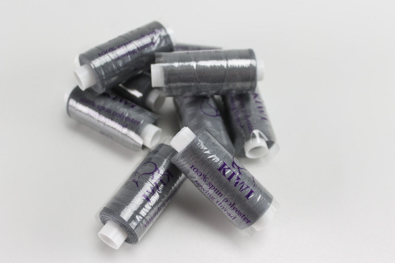 Нитки швейні "KIWI" 40/2, 400 ярдів, колір графітовий N-400-348, фото 1