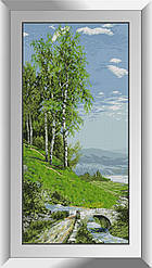 Картина стразами Dream Art Пейзаж з березами (DA-31404) 44 x 93 см (Без підрамника)