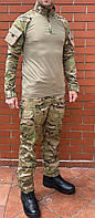 Тактична військова форма (тактична сорочка Убакс UBACS + Військові тактичні штани) камуфляж мультикам
