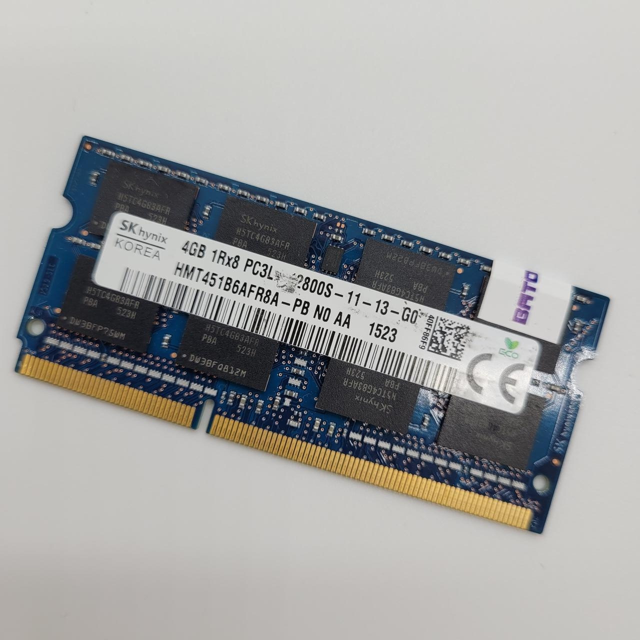 Оперативна пам'ять для ноутбука Hynix SODIMM DDR3L 4Gb 1600MHz 12800S 1R8 CL11 (HMT451B6AFR8A-PB N0 AA) Б/В