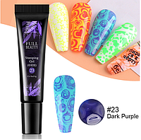 Фиолетовая гель краска для стемпинга и росписи ногтей, дизайн омбре, 23