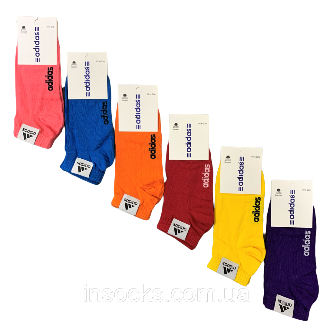 Шкарпетки жіночі "Adidas" хб, демісезонні. 36-40р. Асорті. Короткі.