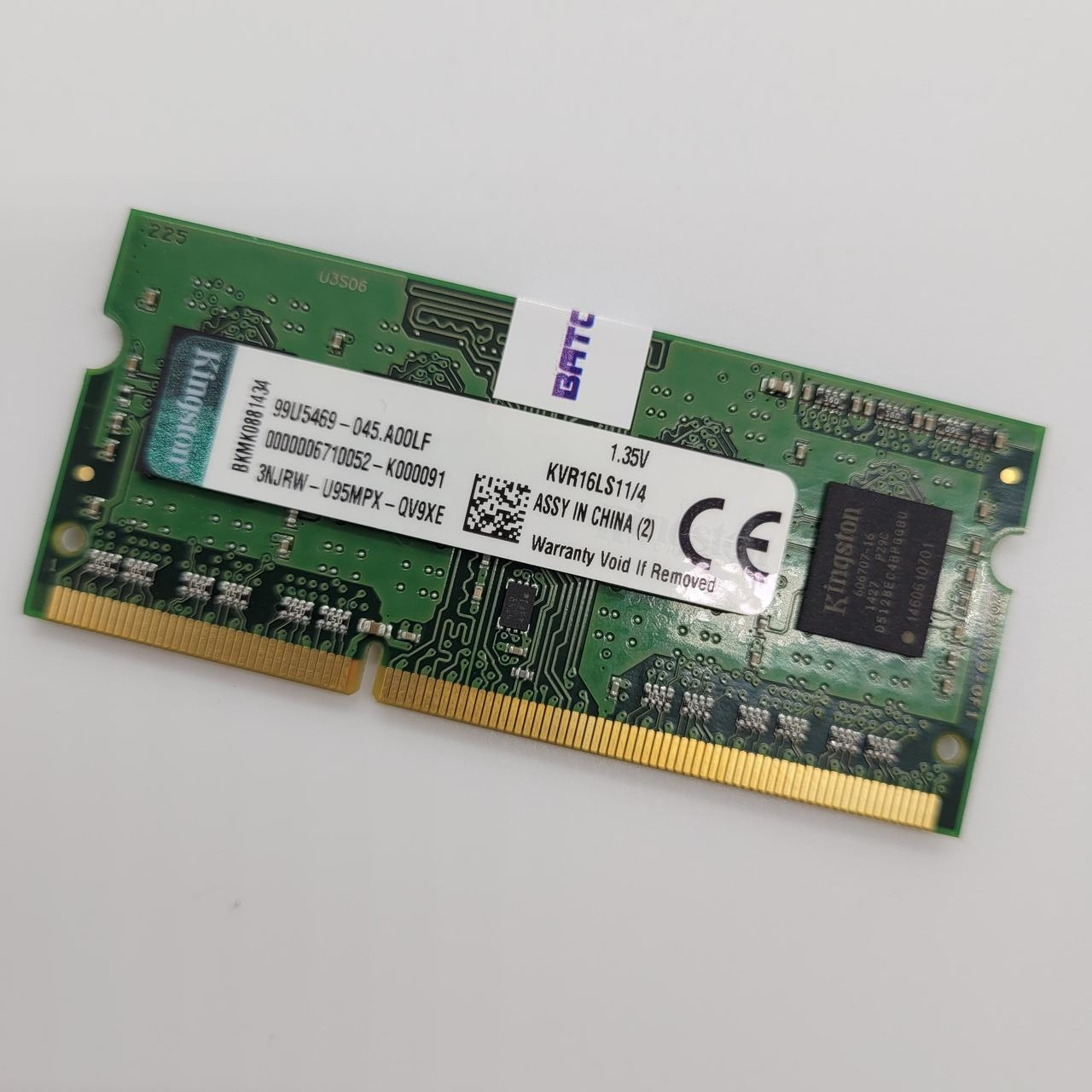 Оперативна пам'ять для ноутбука Kingston SODIMM DDR3L 4Gb 1600MHz PC3L-12800S 1R8 CL11 1.35V (KVR16LS11/4) Б/В