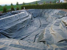 Чорний стандарт 0,5 мм, ширина 6 м (Італія, заводський шов) плівка ПВХ для ставка, ціна за 1м2, фото 5