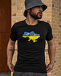 Якісні молодіжні патріотичні футболки для хлопців з Українською символікою чорна, фото 5